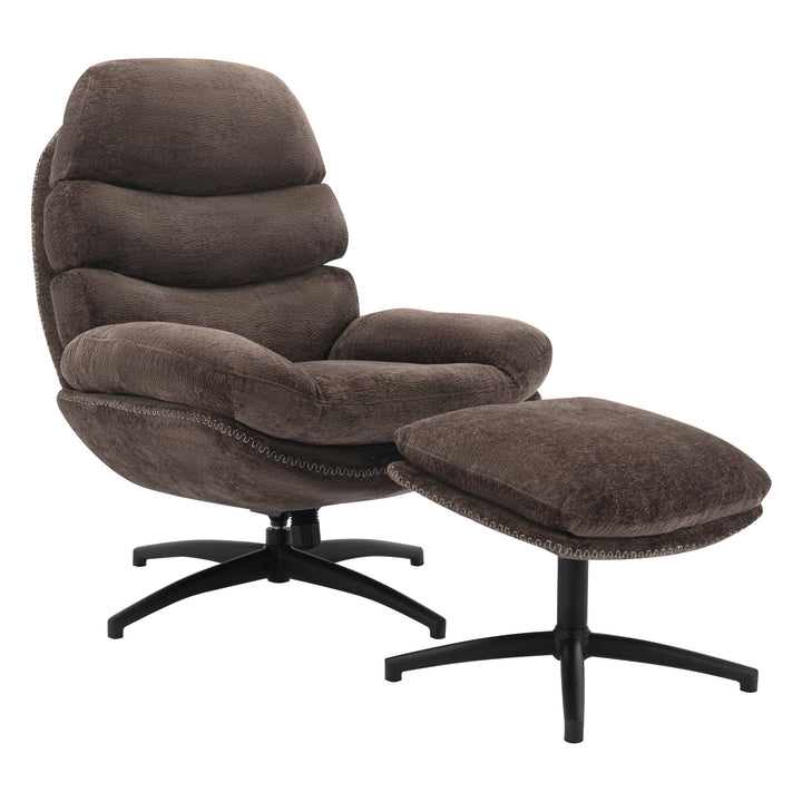 OSP Home Furnishings - Kerry Swivel Lounge Chair & Footrest - Brown_1