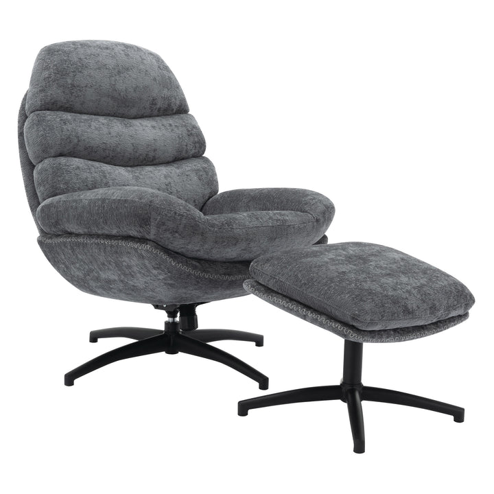 OSP Home Furnishings - Kerry Swivel Lounge Chair & Footrest - Gray_1