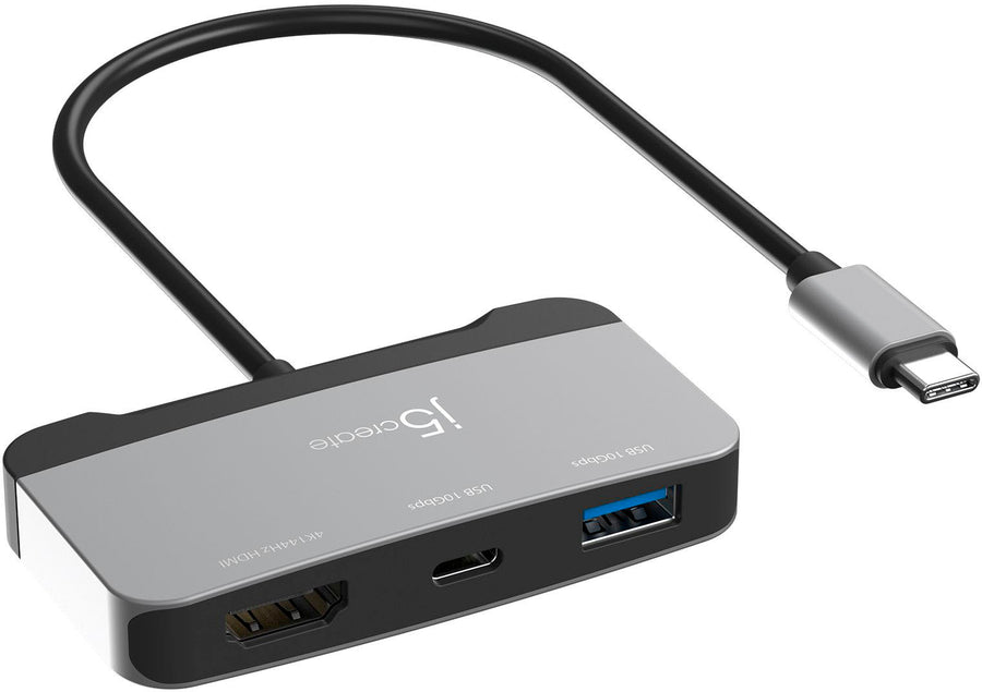 j5create - USB-C to USBTM 10Gbps & HDMITM 4K144Hz Adapter - Space Gray/Black_0