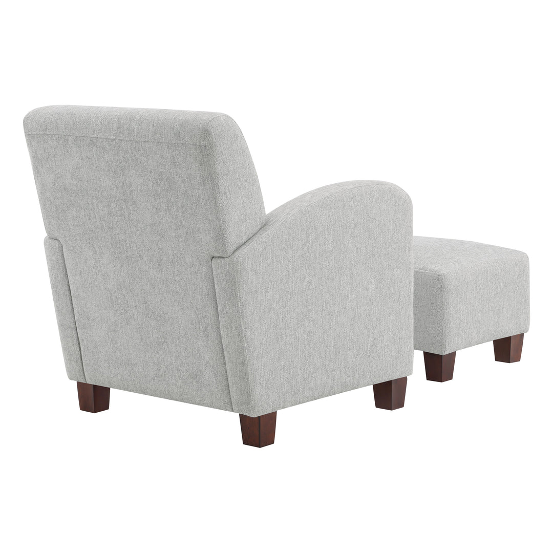 OSP Home Furnishings - Aiden Chair & Ottoman Herringbone - Smoke_3