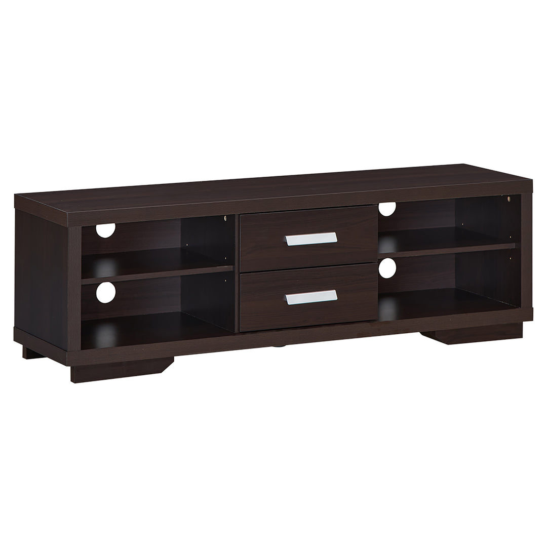 Costway - TV Stand Entertainment Center Hold up to 65'' TV with Storage Shelves & Drawers - Brown_8