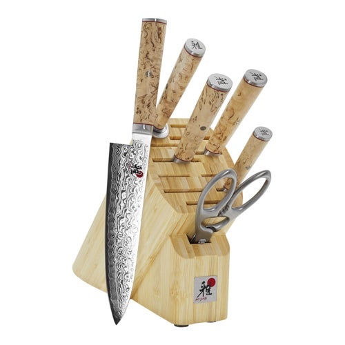 Birchwood SG2 7pc Knife Block Set, Brown_0