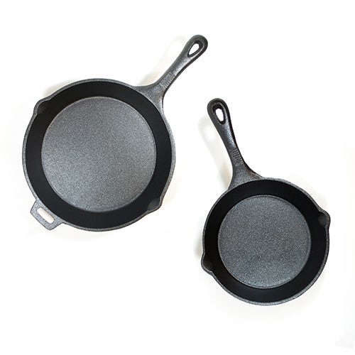 2pc Preseasoned Cast Iron Skillet Set, 8" & 10.5"_0