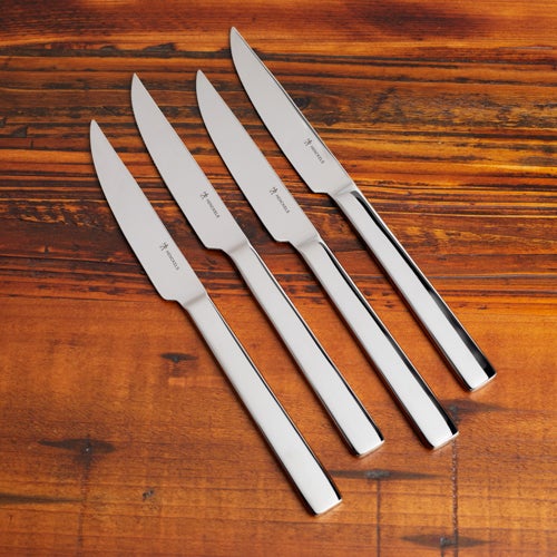 4pc Steak Knife Set Polished Stainless Steel_0