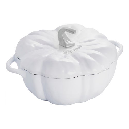 3.5qt Cast Iron Pumpkin Cocotte White Truffle_0