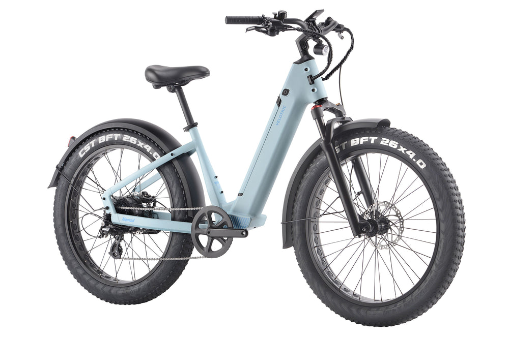 Velotric Nomad 1 Step-Through Fat Tire Ebike with 55 miles Max Range and 25 MPH Max Speed UL Certified- Sky Blue - Sky Blue_2