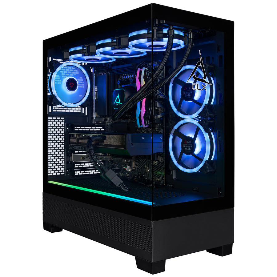 CLX - SET Gaming Desktop - AMD Ryzen 9 9900X - 64GB DDR5 5600 Memory - GeForce RTX 4080 SUPER - 2TB NVMe M.2 SSD - Black_0