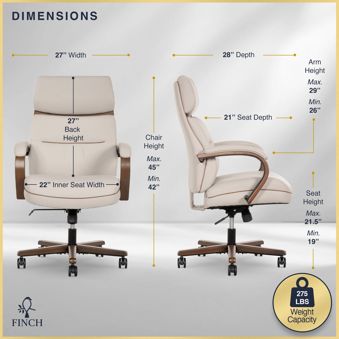 Finch Neo Two Retro-Modern Mid-Back Office Chair - Cream_2