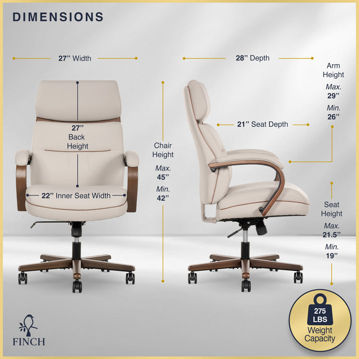 Finch Neo Two Retro-Modern Mid-Back Office Chair - Cream_2