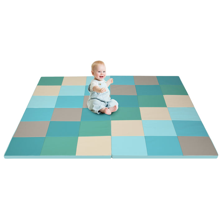 Costway 58'' Toddler Foam Play Mat Baby Folding Activity Floor Mat Home Daycare School - Multi-color_0