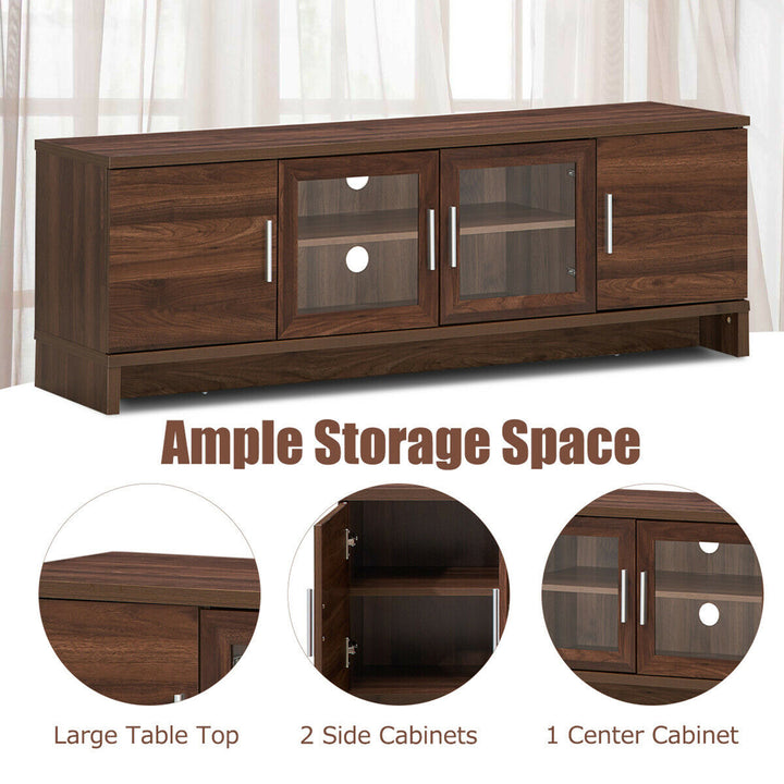 Costway - TV Stand Media Entertainment Center for TV's up to 70'' w/ Storage Cabinet Walnut - Walnut_8