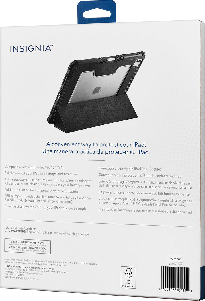 Insignia™ - Folio Case for Apple iPad Pro 13" (M4) - Black_9