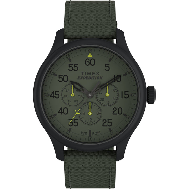 Timex Men's Expedition Field 43mm Watch - Green Strap Green Dial Black Case - Green_0