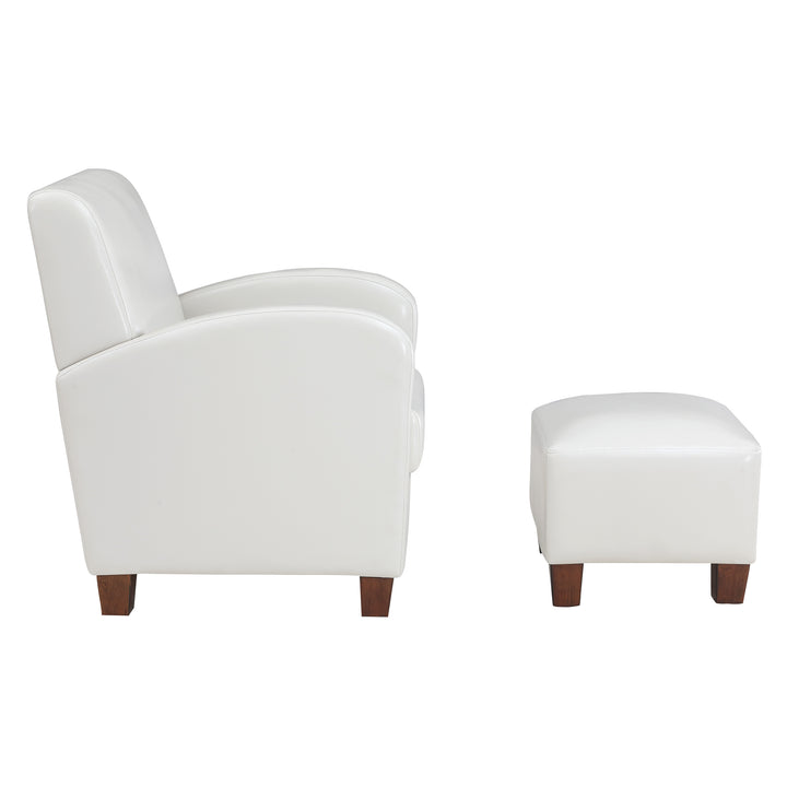 OSP Home Furnishings - Aiden Chair & Ottoman Faux Leather - Cream_2