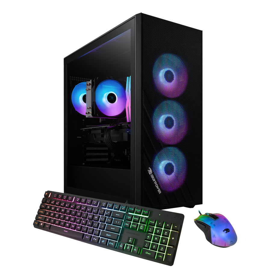 iBUYPOWER - Scale Gaming Desktop PC - AMD Ryzen 5 5500- AMD Radeon RX 6400 4GB- 16GB DDR4 RGB RAM - 1TB NVMe - Black_0