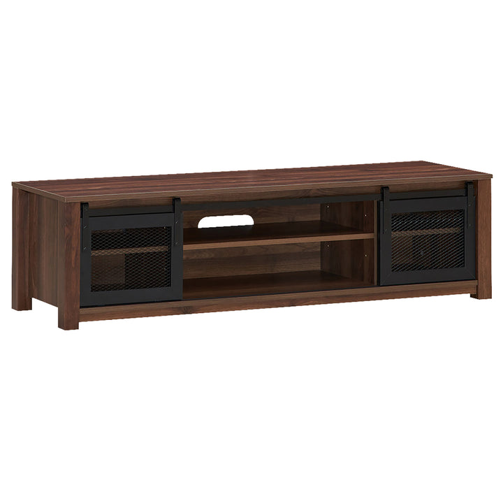 Costway - TV Stand Entertainment Center for TV's up to 65'' with Sliding Mesh Doors Walnut - Walnut_9