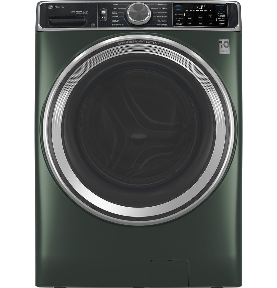 GE Profile - 5.5 Cu. Ft. High Efficiency Stackable Smart Front Load Washer w/Steam & UltraFresh Vent System Plus & Smart Wash + Rinse - Jade Green_0