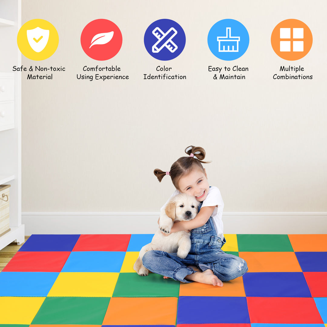 Costway 58'' Toddler Foam Play Mat Baby Folding Activity Floor Mat Home School Daycare - Multi-color_4