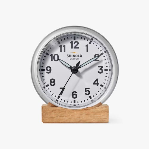 6" Runwell Desk Clock Chrome/White_0