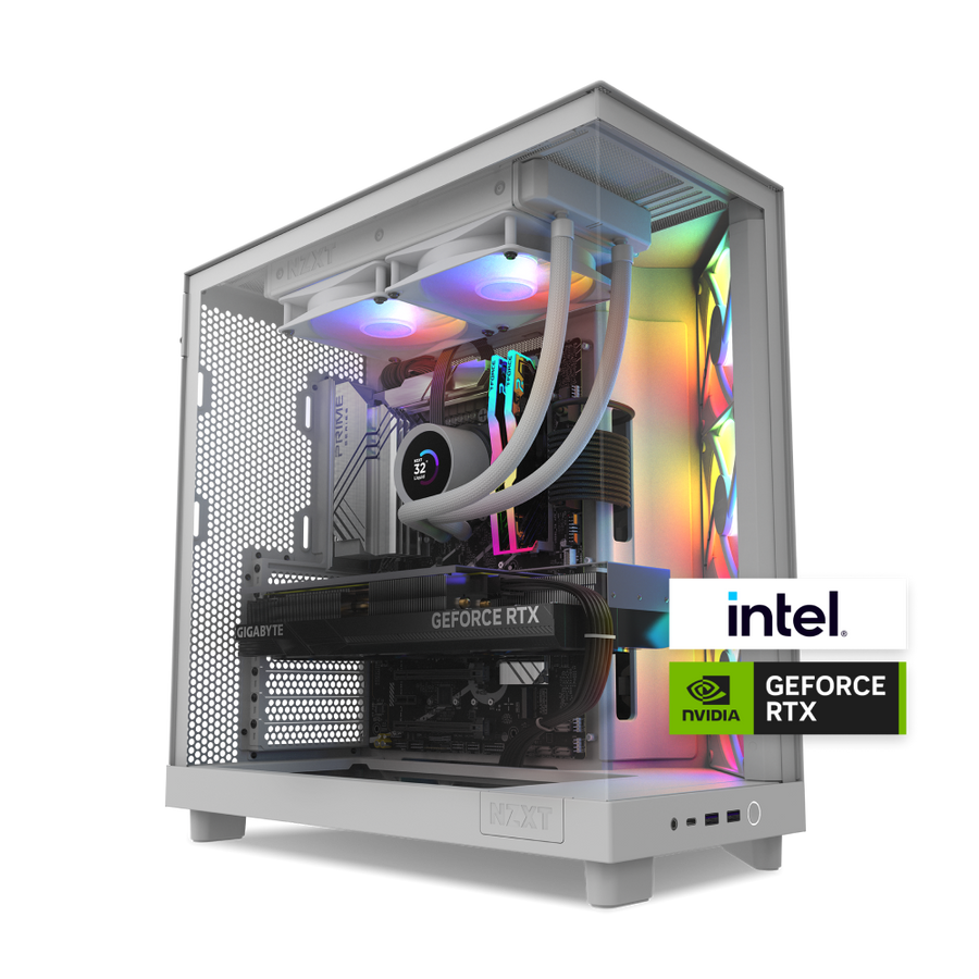 NZXT Player: Two Gaming Desktop - Intel Core i7-14700KF - 32GB RAM - NVIDIA GeForce RTX 4070 Ti Super - 1TB NVMe SSC - White_0