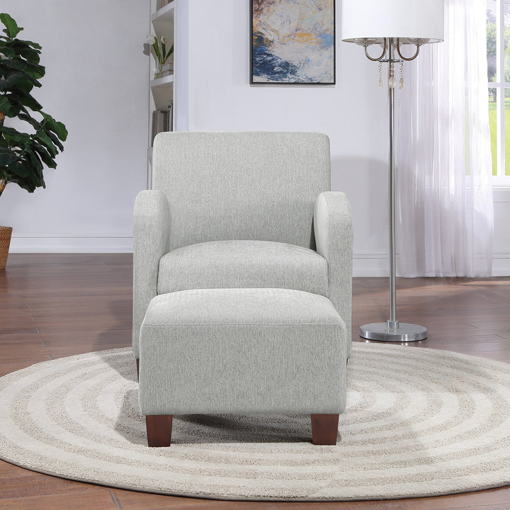 OSP Home Furnishings - Aiden Chair & Ottoman Herringbone - Smoke_5