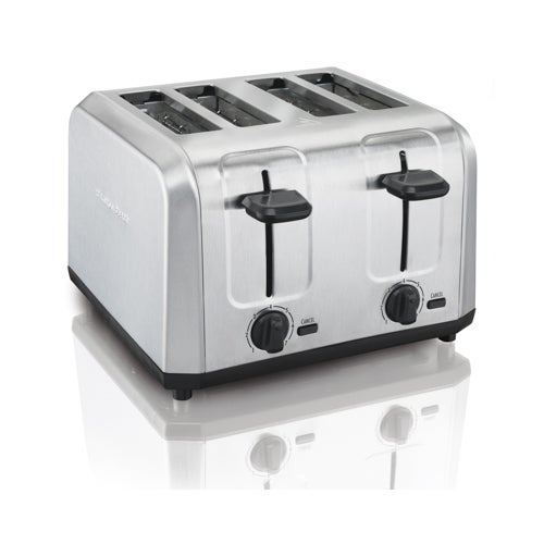 Brushed Stainless Steel 4-Slice Toaster w/ Extra Wide Slots_0