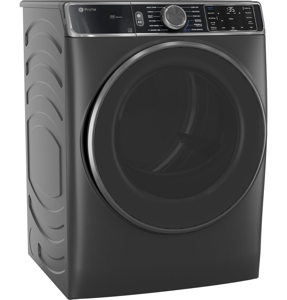 GE Profile - 7.8 Cu. Ft. Stackable Smart Electric Dryer with Steam and Sanitize Cycle - Carbon Graphite_1