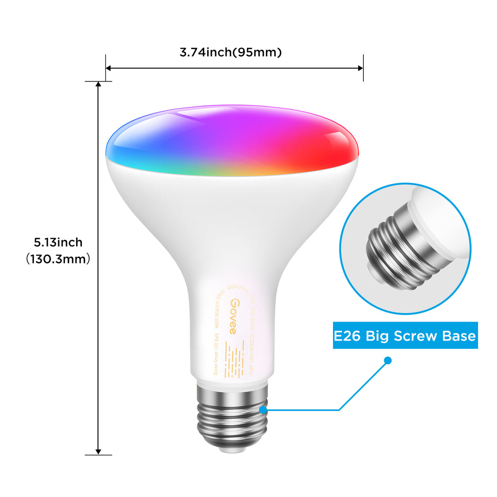 Govee - 1000LM RGBWW Smart BR30 LED Bulb 2 Packs_1