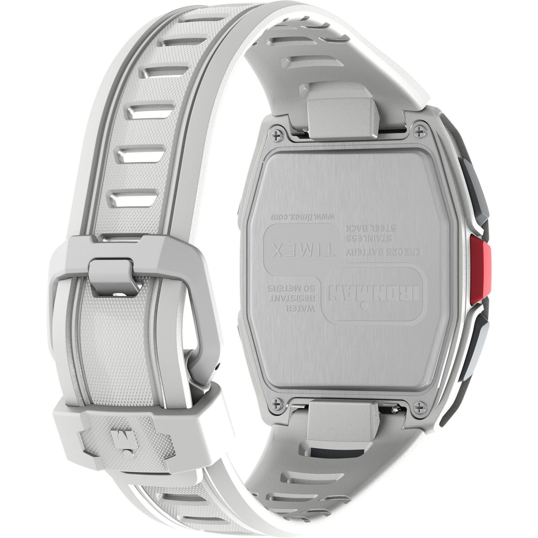 Timex Unisex IRONMAN T300 42mm Watch - White Strap Digital Dial White Case - White_3