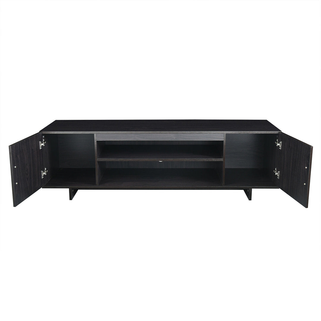 Costway - Modern TV Stand Media Entertainment Center for TV's up To 65'' w/Storage Cabinet - Black_5