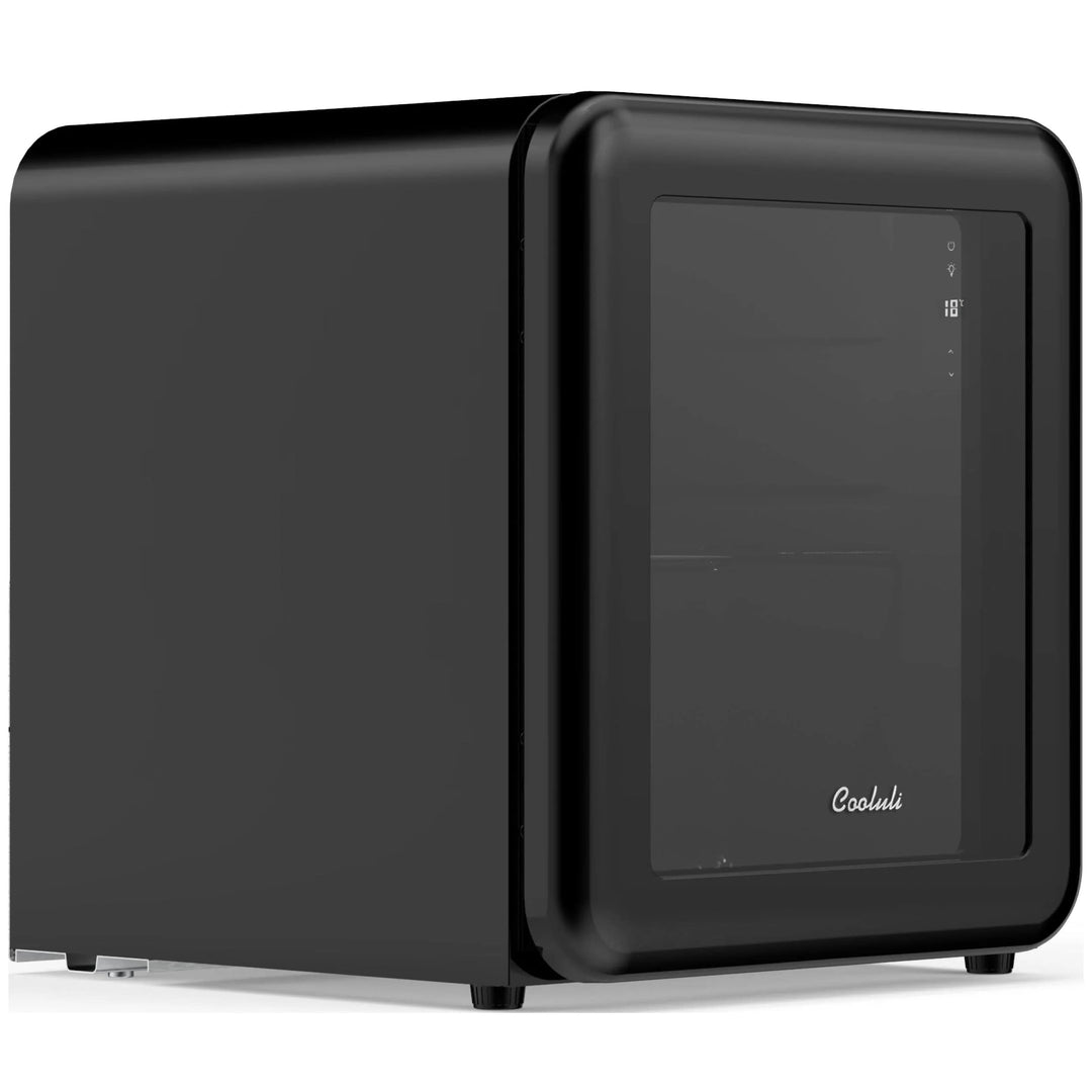 Cooluli Decor 1.7 cuft Glass Beverage Cooler (Black) - Black_0