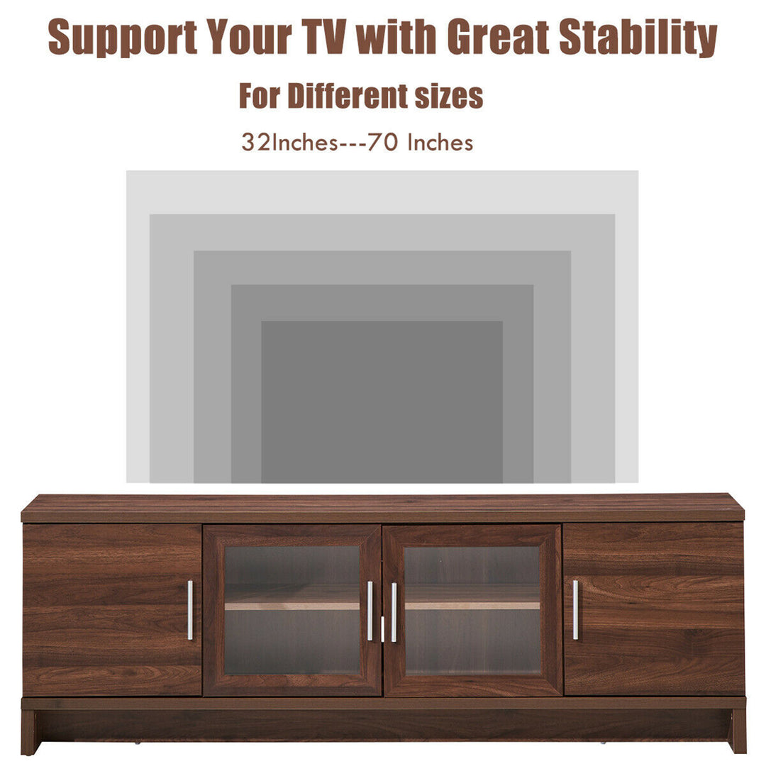 Costway - TV Stand Media Entertainment Center for TV's up to 70'' w/ Storage Cabinet Walnut - Walnut_5