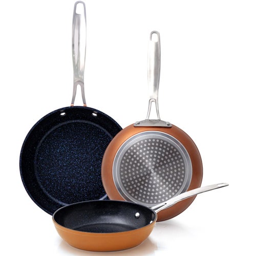 Duralon Blue 3pc Nonstick Fry Pan Set, Rustic Copper_0