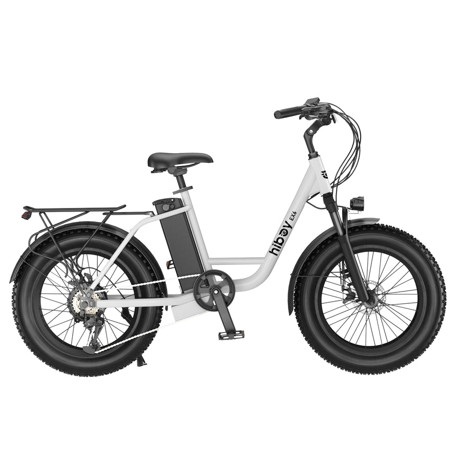 HiBoy - EX6 Electric Bike w/ 75 mi Max Operating Range & 25 mph Max Speed - White_0