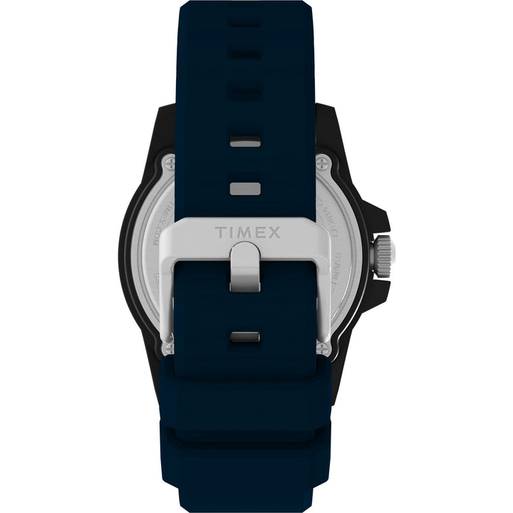 Timex Men's Main Street 42mm Watch - Blue Strap Black Dial Black Case - Blue_3