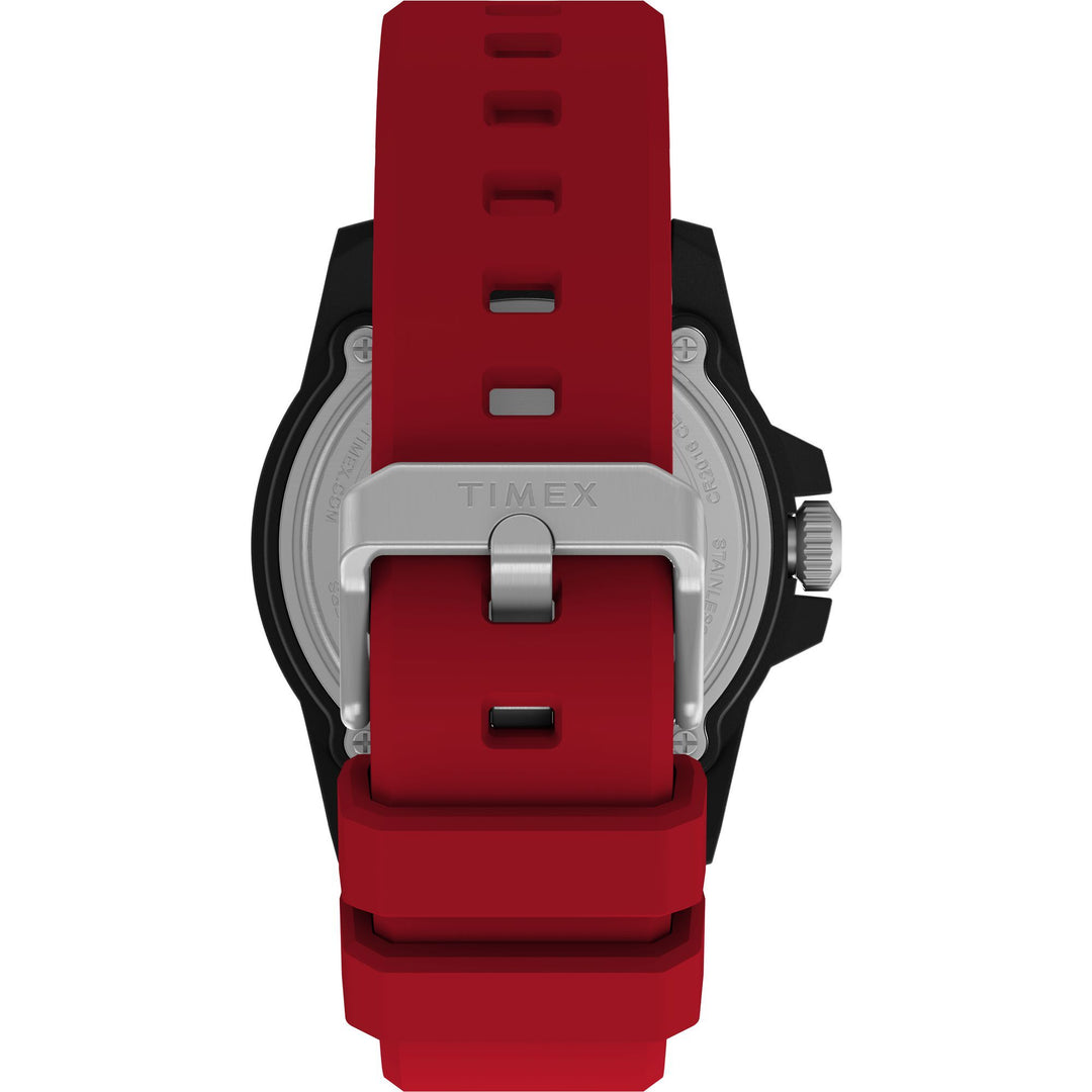 Timex Men's Main Street 42mm Watch - Red Strap Black Dial Black Case - Red_3