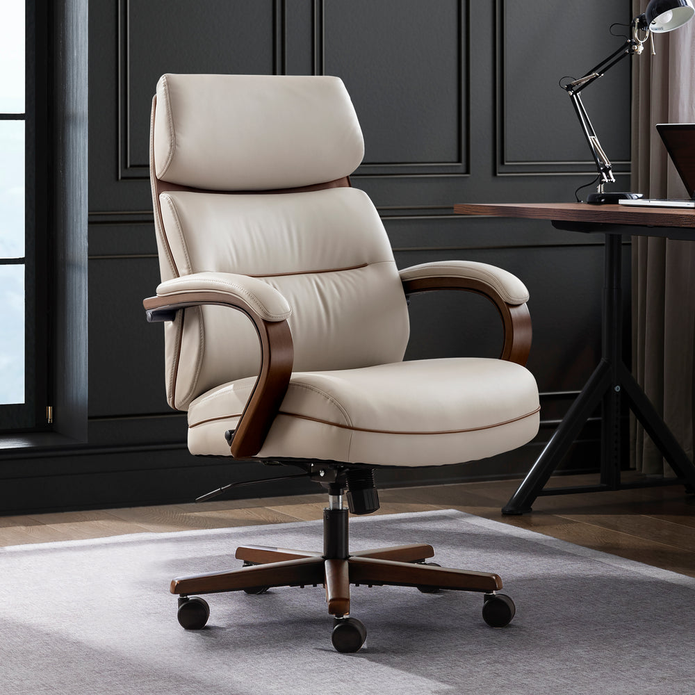 Finch Neo Two Retro-Modern Mid-Back Office Chair - Cream_1