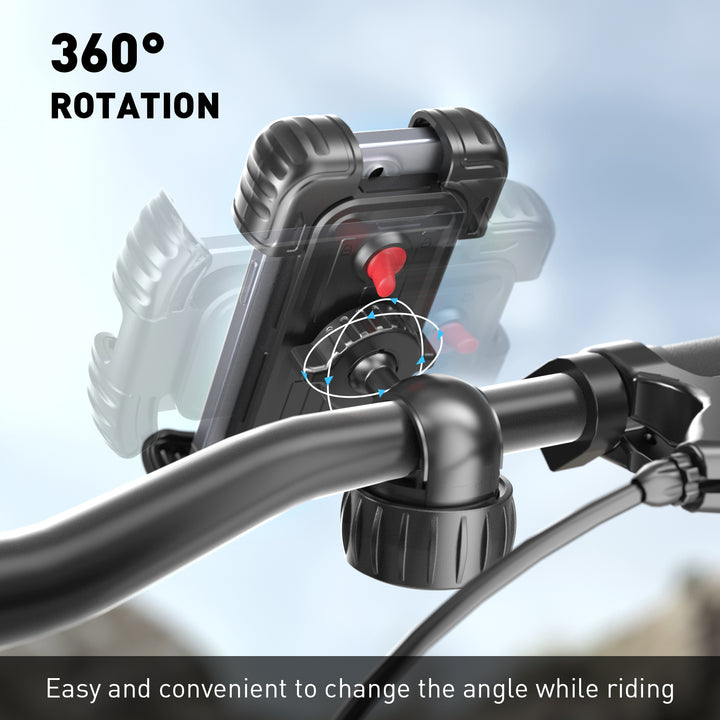 HiBoy - Bike Phone Holder, 360° Rotation Adjustable Motorcycle Phone Mount - Black_9