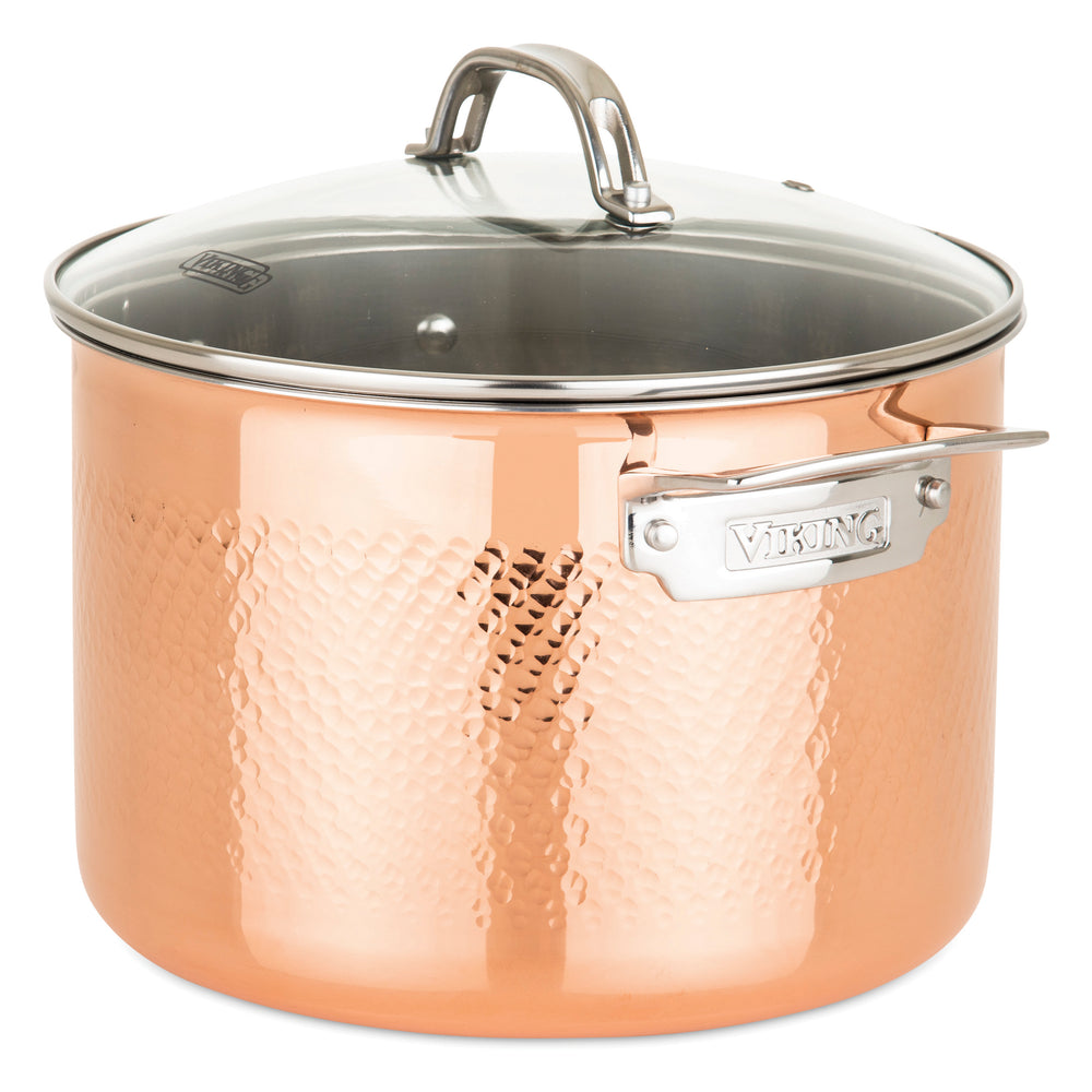 Viking 3-Ply Copper Hammered 10 Piece Cookware Set - Copper_2