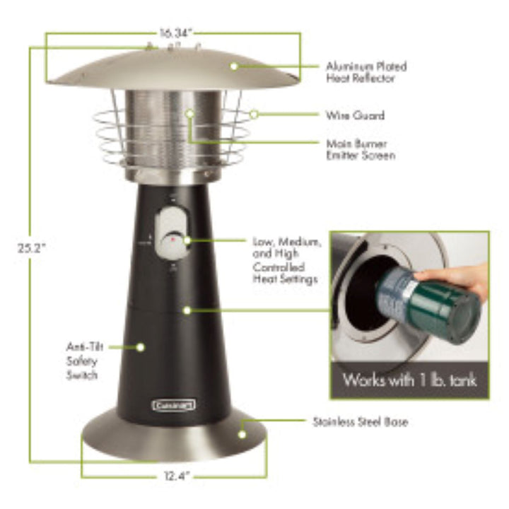 Cuisinart - Portable Tabletop Patio Heater - Blue_8