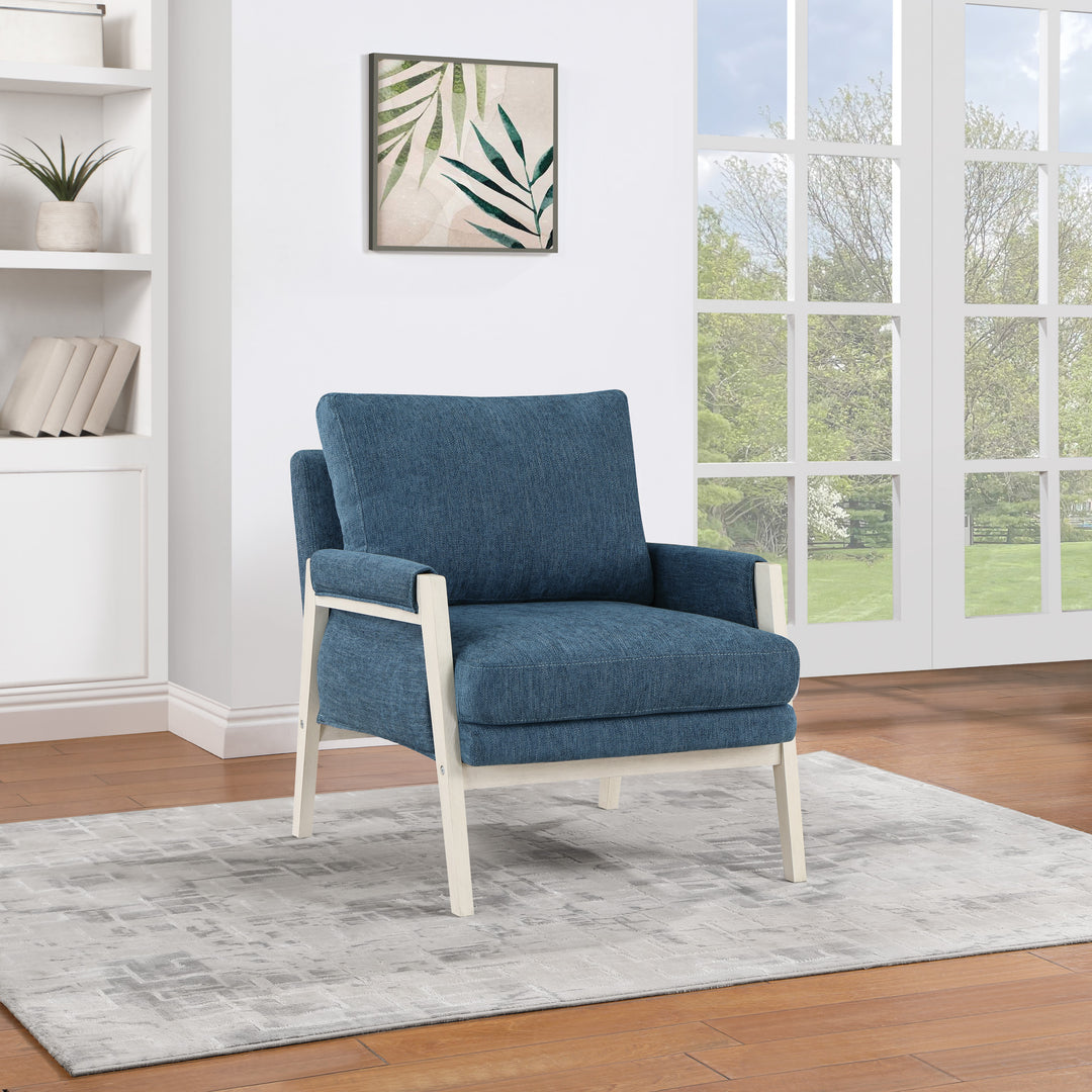 OSP Home Furnishings - Kade Wood Frame Armchair - Navy_4