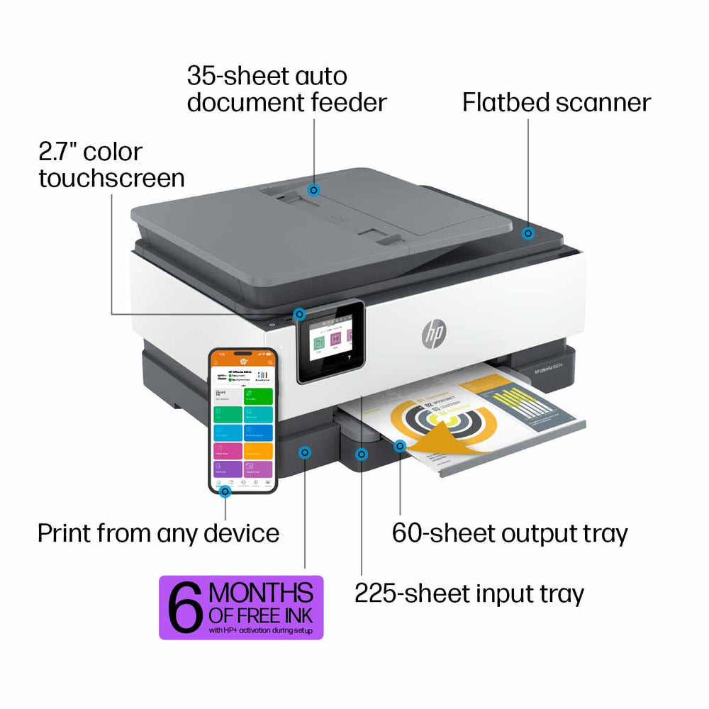 HP - OfficeJet Pro 8022e Wireless All-in-One Inkjet Printer with 6 months of Instant Ink Included with HP+ - White_1