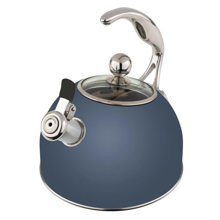 Viking 2.6 Quart Whistling Tea Kettle with 3-Ply Base, Slate Blue - Slate Blue_0