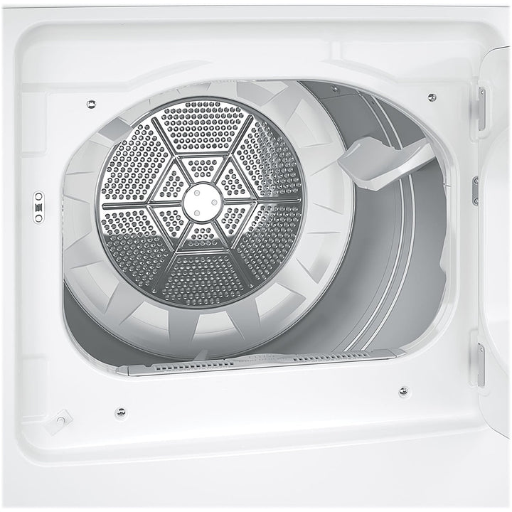 GE - 4.6 Cu Ft Top Load Washer & 7.2 Cu Ft  Electric Dryer Bundle - White On White/Silver