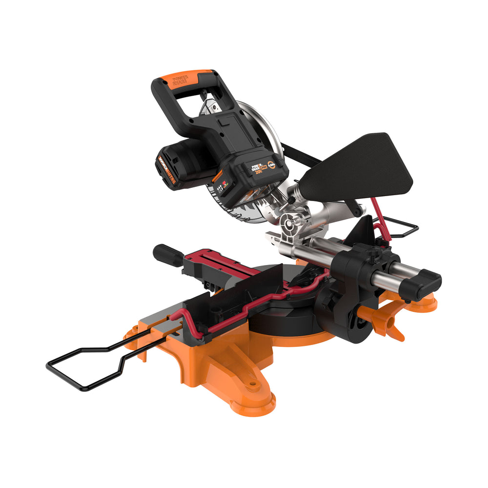 WORX - 20V 7.25" Cordless Compound Miter Saw (1 x 4.0 Ah Battery and 1 x Charger) - Black_1