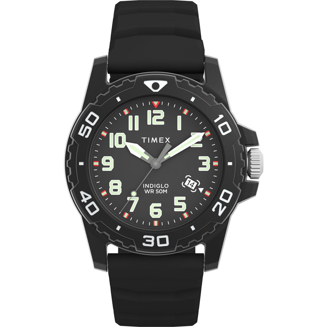Timex Men's Main Street 42mm Watch - Black Strap Black Dial Black Case - Black_0