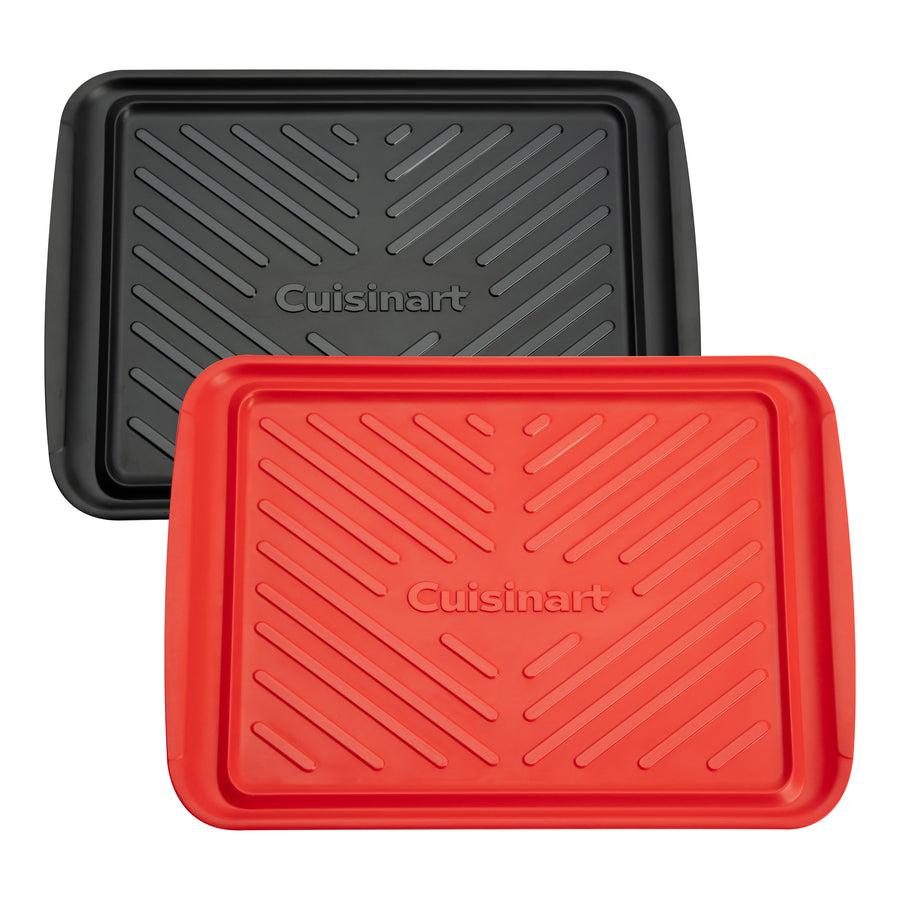 Cuisinart - Large Grilling Prep and Serve Melamine Trays - Red and Black_0