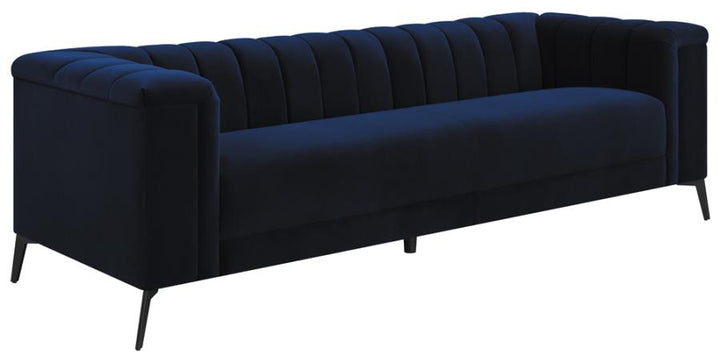 Chalet 2-piece Tuxedo Arm Living Room Set Blue_2
