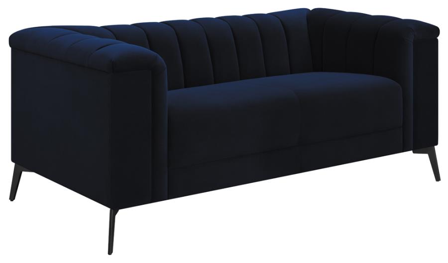 Chalet 2-piece Tuxedo Arm Living Room Set Blue_1