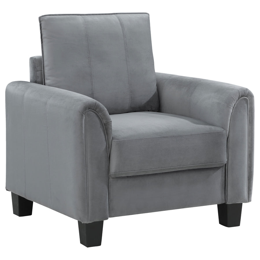 Davis  Upholstered Rolled Arm Accent Chair Grey_0